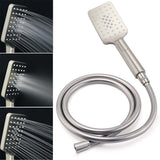 Darrahopens Furniture > Bathroom > Shower Heads & Screens Brushed Nickel Square Twin Shower Set 12" Rain Head 3 Modes Handheld Silding Rail Wall Mixer