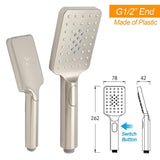 Darrahopens Furniture > Bathroom > Shower Heads & Screens Brushed Nickel Square Twin Shower Set 8" Rain Head 3 Modes Handheld Silding Rail Arm
