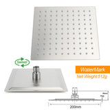 Darrahopens Furniture > Bathroom > Shower Heads & Screens Brushed Nickel Square Twin Shower Set 8" Rain Head 3 Modes Handheld Silding Rail Mixer