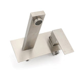 Darrahopens Furniture > Bathroom > Shower Heads & Screens Brushed Nickel Square Wall Mount Basin Mixer Laundry Vanity Tap Spout Faucet Set