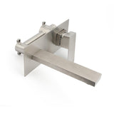 Darrahopens Furniture > Bathroom > Shower Heads & Screens Brushed Nickel Square Wall Mount Basin Mixer Laundry Vanity Tap Spout Faucet Set