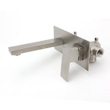Darrahopens Furniture > Bathroom > Shower Heads & Screens Brushed Nickel Square Wall Mount Basin Mixer Laundry Vanity Tap Spout Faucet Set