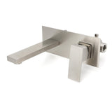 Brushed Nickel Square Wall Mount Basin Mixer Laundry Vanity Tap Spout Faucet Set | darrahopens.com.au Premium AU Stock