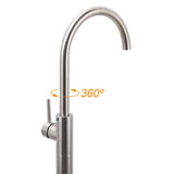 Darrahopens Furniture > Bathroom > Shower Heads & Screens Brushed Nickel Stainless Steel Bathtub Tap Free Standing Faucet Filler Spout Set