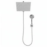 Darrahopens Furniture > Bathroom > Shower Heads & Screens Cefito High-Pressure Rain Shower Head with Handheld, Gear-Lock Anti-Sag Arm for Family Spa, 12" Stainless Steel Rainfall & 9-Setting Wand Combo, 3-Way Diverter, Drill-Free Adhesive Bracket