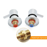 Darrahopens Furniture > Bathroom > Shower Heads & Screens Chrome Brass 1/4 Turn Round Hot Cold Tap Pair Wall Set For Bathroom Shower Vanity Spout