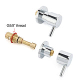 Darrahopens Furniture > Bathroom > Shower Heads & Screens Chrome Brass 1/4 Turn Round Hot Cold Tap Pair Wall Set For Bathroom Shower Vanity Spout