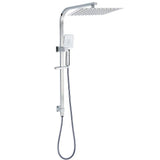 Darrahopens Furniture > Bathroom > Shower Heads & Screens Chrome Dual Square Shower Set 12" Rain Shower Head 3 Function Handheld Rail Arm