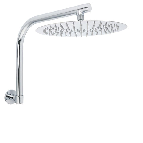 Darrahopens Furniture > Bathroom > Shower Heads & Screens Chrome Round 12" Large Rainfall Shower Head + 360°Swivel Gooseneck Wall Arm Set