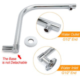 Darrahopens Furniture > Bathroom > Shower Heads & Screens Chrome Round 12" Large Rainfall Shower Head + 360°Swivel Gooseneck Wall Arm Set
