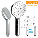 Chrome Round 8" Rainfall Shower Head 3 Modes Handheld Rose Silde Rail Twin Set | darrahopens.com.au Premium AU Stock