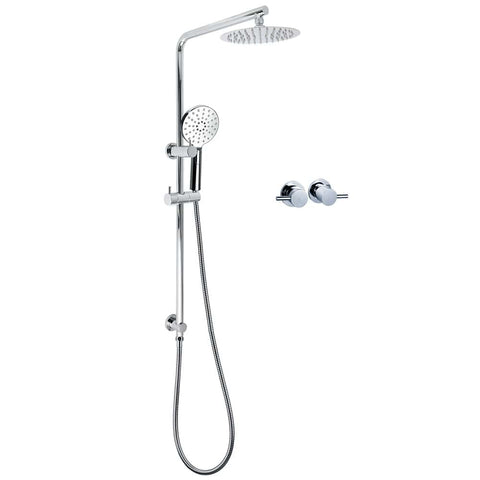 Chrome Round 8" Rainfall Shower Head 3 Modes Handheld Rose Silde Rail Twin Taps Set | darrahopens.com.au Premium AU Stock