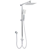 Darrahopens Furniture > Bathroom > Shower Heads & Screens Chrome Square 8" Rain Shower Head 3 Mode Handheld Sliding Rail Arm 2 IN 1 Set Diverter