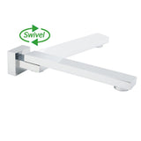 Darrahopens Furniture > Bathroom > Shower Heads & Screens Chrome Square Stainless Steel Shower Bathtub Water Spout Faucet Outlet Tap 180° Swivel Set