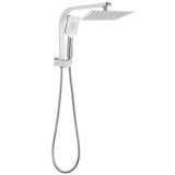 Darrahopens Furniture > Bathroom > Shower Heads & Screens Chrome Square Twin Rain Shower 8" Head 3 Mode Handheld Diverter Wall Arm Set
