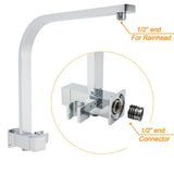 Darrahopens Furniture > Bathroom > Shower Heads & Screens Chrome Square Twin Rain Shower 8" Head 3 Mode Handheld Diverter Wall Arm Set