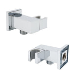 Darrahopens Furniture > Bathroom > Shower Heads & Screens Chrome Square Water Inlet Shower Rose Bracket Swivel Holder Wall Elbow Connector G1/2" Thread