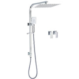 Darrahopens Furniture > Bathroom > Shower Heads & Screens Chrome Twin Square Shower Set 12" Rain Shower Head 3 Function Handheld Rail Arm Taps