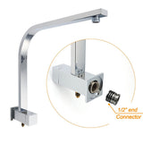 Darrahopens Furniture > Bathroom > Shower Heads & Screens Chrome Twin Square Shower Set 8" Rain Shower Head 3 Function Handheld Rail Arm Mixer