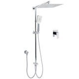 Darrahopens Furniture > Bathroom > Shower Heads & Screens Double Square Shower Head 12" Rain Rose + 3 Modes Handheld Diverter Rail Arm Mixer Set