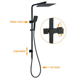 Darrahopens Furniture > Bathroom > Shower Heads & Screens Dual Shower Square Large 12" Rainfall Head 3 Modes Handheld Wall Rail Mixer Matt Black