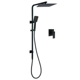 Darrahopens Furniture > Bathroom > Shower Heads & Screens Dual Shower Square Large 12" Rainfall Head 3 Modes Handheld Wall Rail Mixer Matt Black