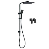 Darrahopens Furniture > Bathroom > Shower Heads & Screens Dual Shower Square Large 12" Rainfall Head 3 Modes Handheld Wall Rail Twin Taps Matt Black
