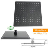 Darrahopens Furniture > Bathroom > Shower Heads & Screens Dual Shower Square Large 12" Rainfall Head 3 Modes Handheld Wall Rail Twin Taps Matt Black