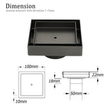 Gun Metal 100mm Square Tile Insert Floor Drain Small Shower Grate 50mm Waste Set | darrahopens.com.au Premium AU Stock