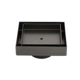 Gun Metal 100mm Square Tile Insert Floor Drain Small Shower Grate 50mm Waste Set | darrahopens.com.au Premium AU Stock