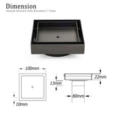 Darrahopens Furniture > Bathroom > Shower Heads & Screens Gun Metal 100x100mm Square Tile Insert Floor Drain Small Shower Grate 80mm Waste