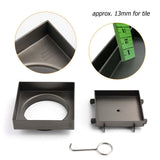 Darrahopens Furniture > Bathroom > Shower Heads & Screens Gun Metal 100x100mm Square Tile Insert Floor Drain Small Shower Grate 80mm Waste