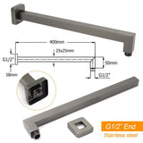 Gun Metal 12" Square Large Rainfall Shower Head 400mm Straight Wall Mounted Arm Set | darrahopens.com.au Premium AU Stock
