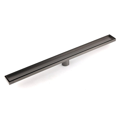Darrahopens Furniture > Bathroom > Shower Heads & Screens Gun Metal 304 SUS 900mm Tile Insert Linear Shower Grate Floor Drain 50mm Waste