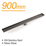 Darrahopens Furniture > Bathroom > Shower Heads & Screens Gun Metal 304 SUS 900mm Tile Insert Linear Shower Grate Floor Drain 50mm Waste