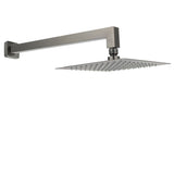 Gun Metal 8" Square Large Rainfall Shower Head 400mm Straight Wall Mounted Arm Set | darrahopens.com.au Premium AU Stock