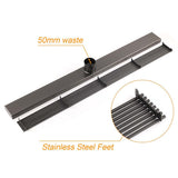 Darrahopens Furniture > Bathroom > Shower Heads & Screens Gun Metal 900mm Strip Fence Linear Shower Grate Floor Drain 50mm Central Waste