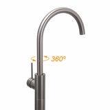 Darrahopens Furniture > Bathroom > Shower Heads & Screens Gun Metal Bathroom Free Standing Hot Cold Water Mixer Tap Bath Tub Filler Spout