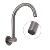 Darrahopens Furniture > Bathroom > Shower Heads & Screens Gun Metal Bathroom Tub Filler Round Gooseneck Arm Faucet Water Outlet Wall Spout