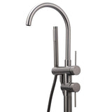 Darrahopens Furniture > Bathroom > Shower Heads & Screens Gun Metal Bathtub Mixer Tap Free Standing Faucet Spout With Handheld Shower Set