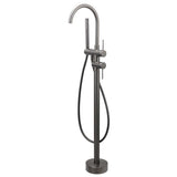 Darrahopens Furniture > Bathroom > Shower Heads & Screens Gun Metal Bathtub Mixer Tap Free Standing Faucet Spout With Handheld Shower Set