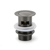 Darrahopens Furniture > Bathroom > Shower Heads & Screens Gun Metal Brass 32mm Push Pop Up Plug Overflow Basin Sink Drain Outlet Waste Kit
