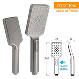 Darrahopens Furniture > Bathroom > Shower Heads & Screens Gun Metal Double Square Shower Head Set 10" Rain Handheld Sliding Rail Diverter
