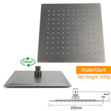 Darrahopens Furniture > Bathroom > Shower Heads & Screens Gun Metal Double Square Shower Head Set 10" Rain Handheld Sliding Rail Diverter