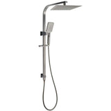 Darrahopens Furniture > Bathroom > Shower Heads & Screens Gun Metal Double Square Shower Head Set 10" Rain Handheld Sliding Rail Diverter