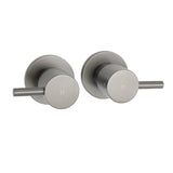 Darrahopens Furniture > Bathroom > Shower Heads & Screens Gun Metal Grey Brass 1/4 Turn Round Hot Cold Tap Wall Set For Shower Vanity Spout