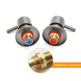 Darrahopens Furniture > Bathroom > Shower Heads & Screens Gun Metal Grey Brass 1/4 Turn Round Hot Cold Tap Wall Set For Shower Vanity Spout