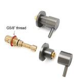 Darrahopens Furniture > Bathroom > Shower Heads & Screens Gun Metal Grey Brass 1/4 Turn Round Hot Cold Tap Wall Set For Shower Vanity Spout