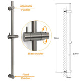 Darrahopens Furniture > Bathroom > Shower Heads & Screens Gun Metal Grey Brass 850mm Long Sliding Rail Bar Swivel Handheld Shower Holder Bracket