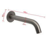 Gun Metal Grey Round Bathtub Spout Basin Curve Faucet Bubble Wall Mounted Outlet | darrahopens.com.au Premium AU Stock